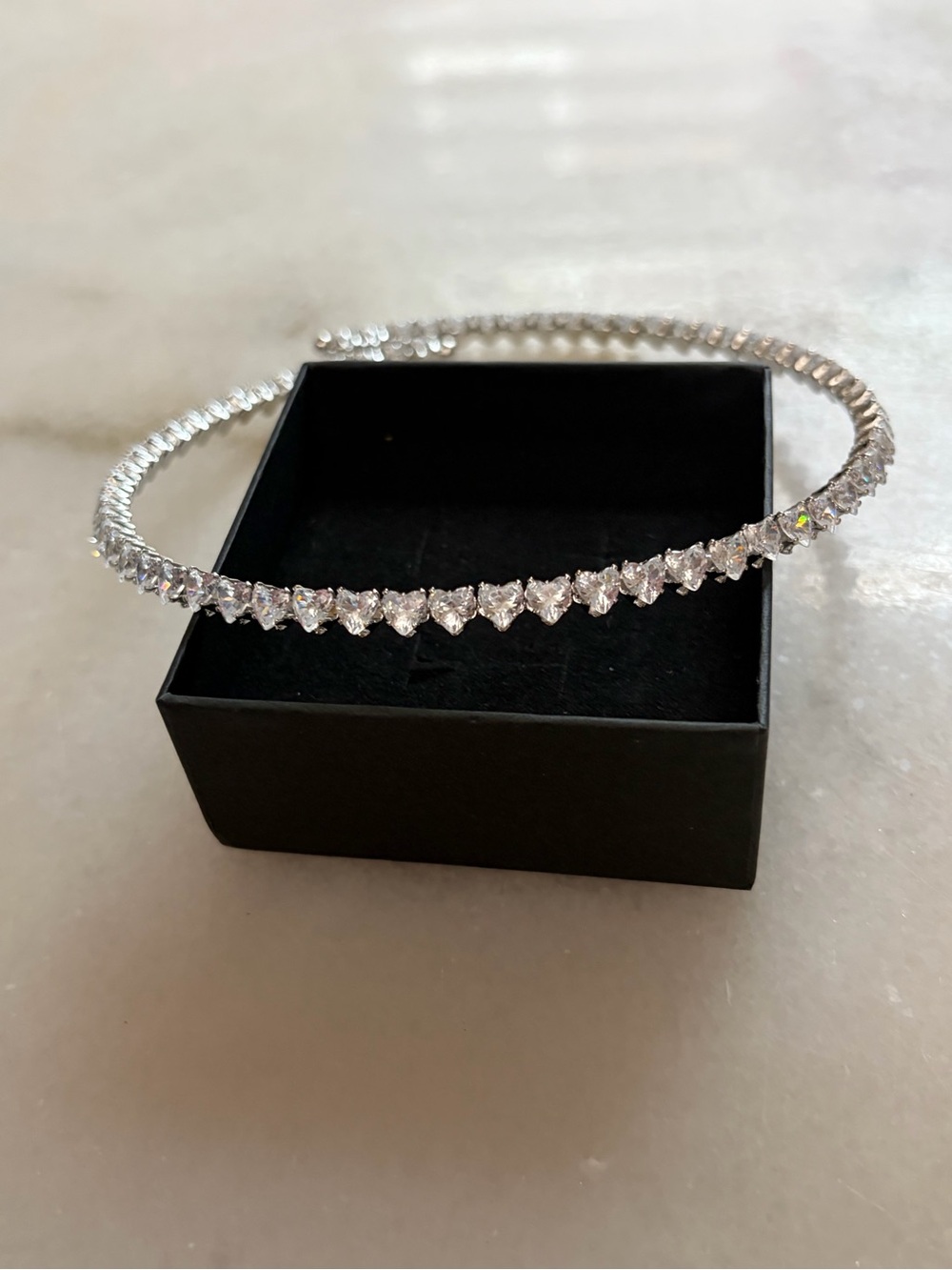 Classic Silver Crystal Tennis Necklace  - Elegant Sparkle